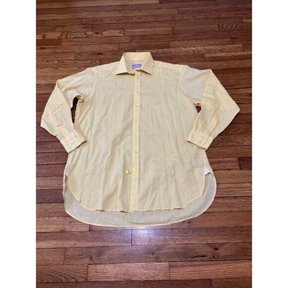 Thomas Pink Mens Dress Shirt Size 16.5 34 Yellow 100% Cotton Button Down - Picture 1 of 5